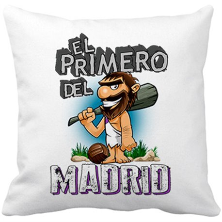 Cojín con relleno frase el primero del Madrid para hincha de su equipo de fútbol