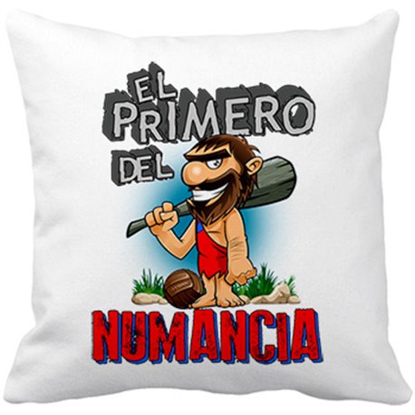 Cojín con relleno frase el primero del Numancia para hincha de su equipo de fútbol