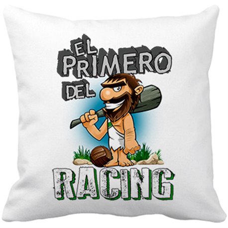 Cojín con relleno frase el primero del Racing para hincha de su equipo de fútbol