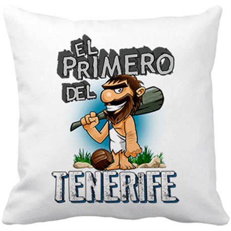 Cojín con relleno frase el primero del Tenerife para hincha de su equipo de fútbol
