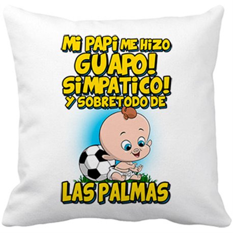Cojín con relleno mi papi me hizo guapo simpático y sobretodo aficionado al fútbol de Las Palmas