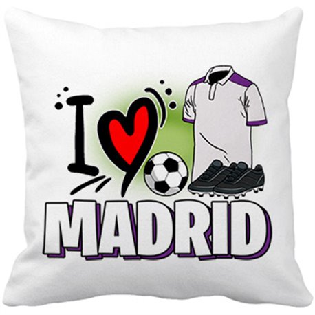 Cojín con relleno para enamorado de su equipo de fútbol de Madrid