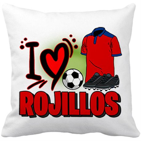Cojín con relleno para enamorado rojillo de su equipo de fútbol