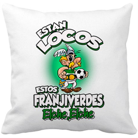 Cojín con relleno parodia de Asteris para aficionados al fútbol de Elche