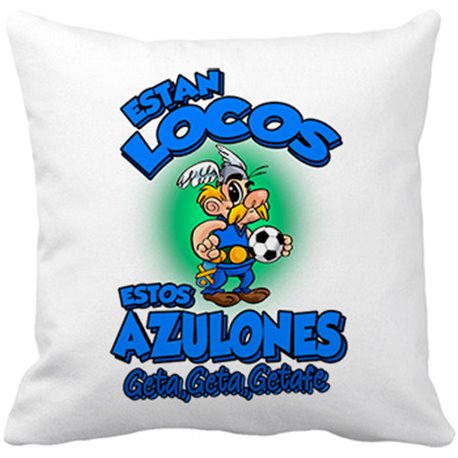 Cojín con relleno parodia de Asteris para aficionados al fútbol de Getafe