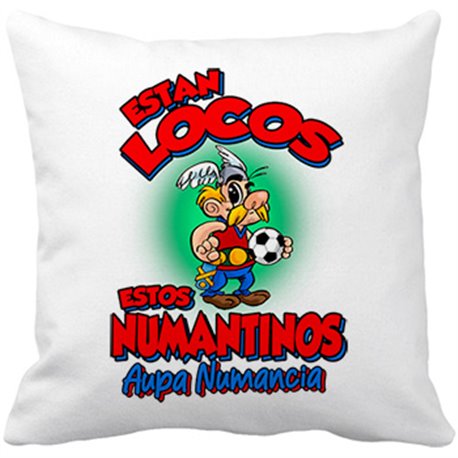 Cojín con relleno parodia de Asteris para aficionados al fútbol de numancia