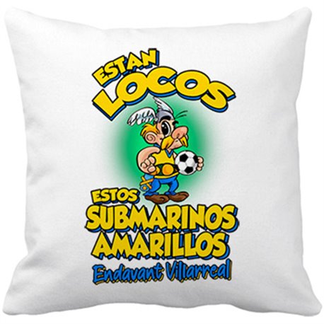 Cojín con relleno parodia de Asteris para aficionados al fútbol de Villarreal