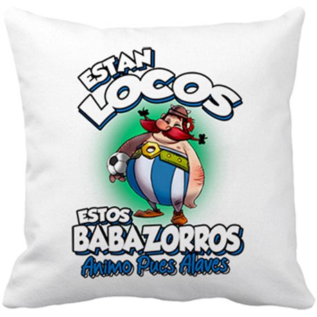Cojín con relleno parodia de Obelis para aficionados al fútbol  alavés