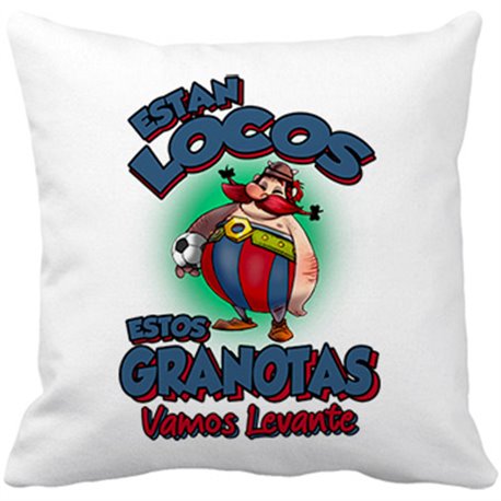 Cojín con relleno parodia de Obelis para aficionados al fútbol de Levante