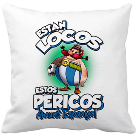 Cojín con relleno parodia de Obelis para armeros aficionados al fútbol de