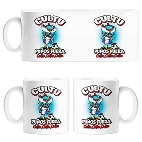 Taza frase cultu puños fuera parodia robot de los 80 para nostálgicos futboleros