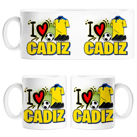 Taza para enamorado de su equipo de fútbol de Cádiz