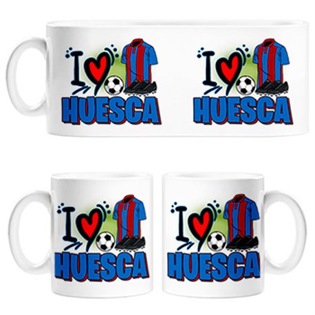 Taza para enamorado de su equipo de fútbol de Huesca