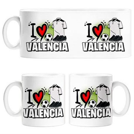Taza para enamorado de su equipo de fútbol de Valencia