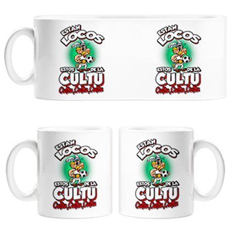 Taza parodia de Asteris para aficionados al fútbol de la Cultu