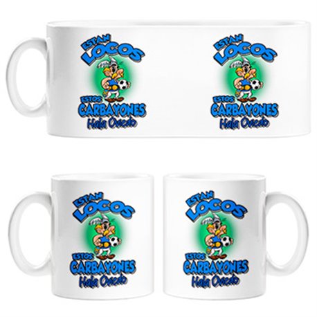 Taza parodia de Asteris para aficionados al fútbol de Oviedo