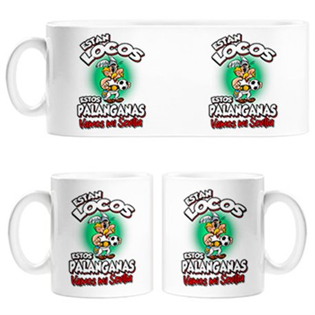 Taza parodia de Asteris para aficionados al fútbol de Sevilla