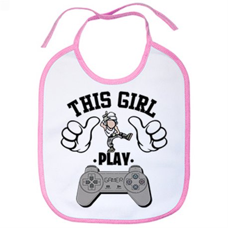 Babero frase esta chica gamer vicia al videojuego de la pose Take L Dab Floss This kid play