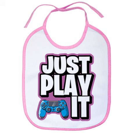 Babero frase just play it para gamers