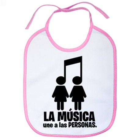 Babero La música une a las personas pareja chicas