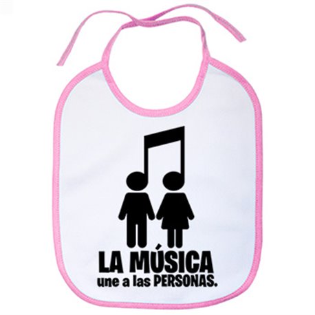 Babero La música une a las personas pareja chico chica