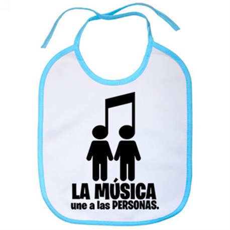 Babero La música une a las personas pareja chicos