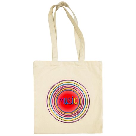 Bolsa de tela Music disco antiguo