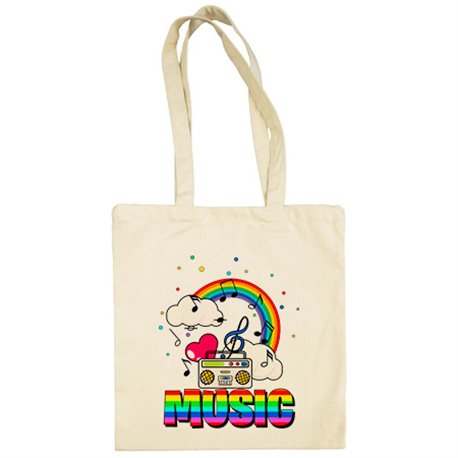 Bolsa de tela Music radio arcoiris