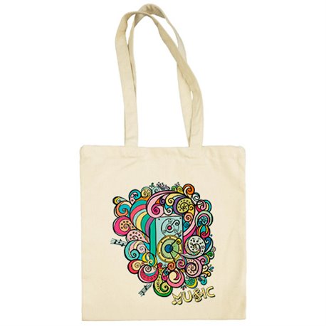 Bolsa de tela música por los altavoces