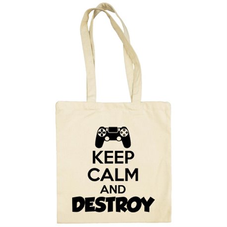 Bolsa de tela para gamers de la play frase Keep Calm And Destroy
