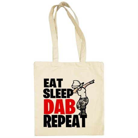 Bolsa de tela parodia pose baile gamer frase eat sleep Dab repeat