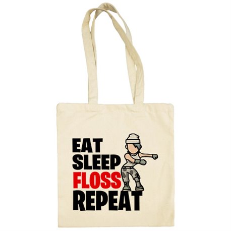 Bolsa de tela parodia pose baile gamer frase eat sleep Floss repeat