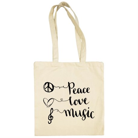 Bolsa de tela Peace Love Music