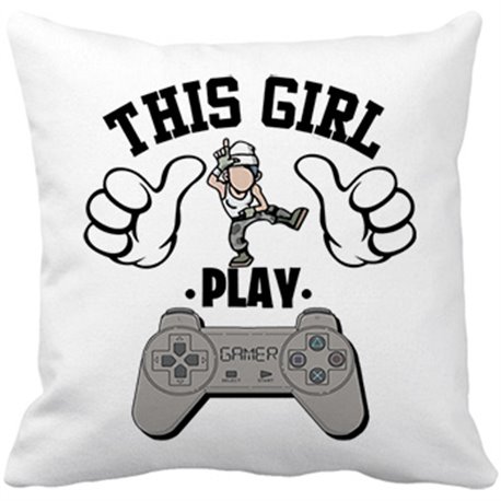 Cojín con relleno frase esta chica gamer vicia al videojuego de la pose Take L Dab Floss This kid play
