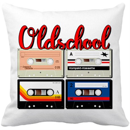 Cojín con relleno Old School música de mi época casetes
