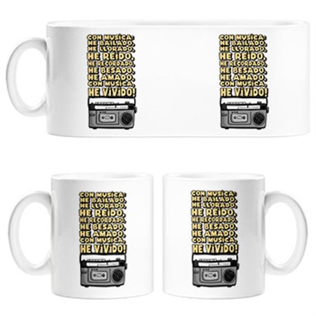 Taza Con música he bailado llorado reido he vivido