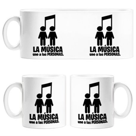 Taza La música une a las personas pareja chicos