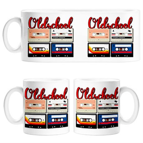 Taza Old School música de mi época casetes