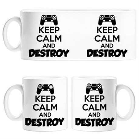 Taza para gamers de la play frase Keep Calm And Destroy