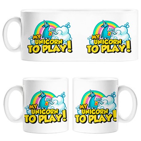 Taza parodia gamers divertida my unicorn to play avatar del juego
