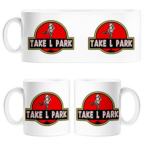 Taza parodia para gamer pose baile Take L park