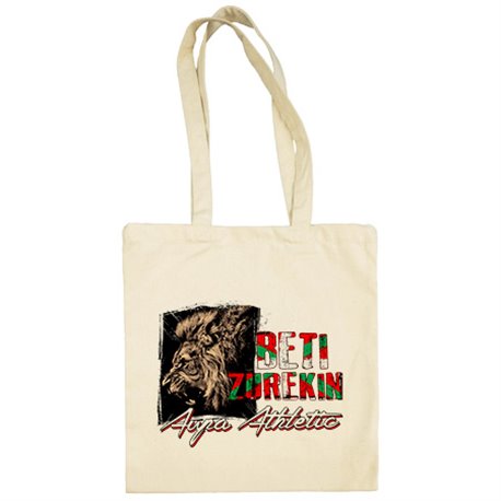 Bolsa de tela frase beti zurekin athletic para aficionado al fútbol