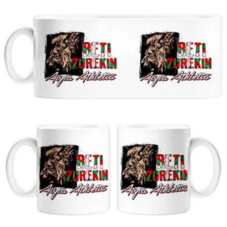 Taza frase beti zurekin athletic para aficionado al fútbol