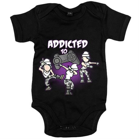 Body bebé para gamer frase addicted to play viciado de los videojuegos con pose baile Take L Dab y Floss