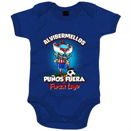 Body bebé frase alvibermellos puños fuera parodia robot de los 80 para nostálgicos futboleros de Lugo
