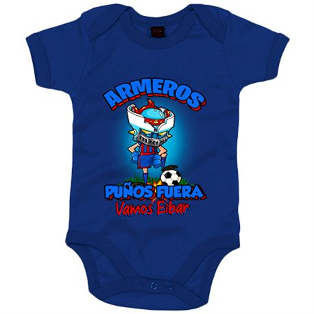 Body bebé frase armeros puños fuera parodia robot de los 80 para nostálgicos futboleros de Eibar