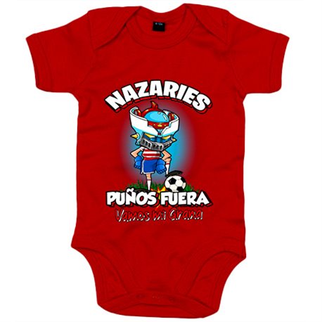 Body bebé frase nazaries puños fuera parodia robot de los 80 para nostálgicos futboleros de Granada