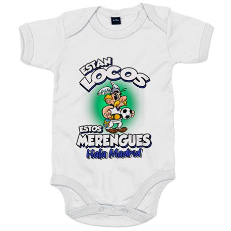 Body bebé parodia de Asteris para merengues aficionados al fútbol del Madrid