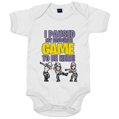 Body bebé frase I paused my favourite game to be here para gamers viciados a las poses Dab Take L y Floss