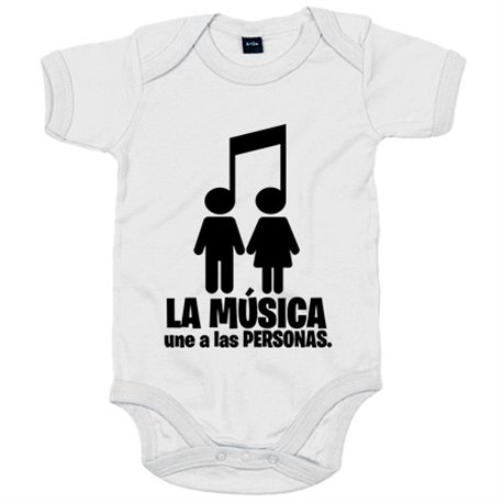 Body bebé La música une a las personas pareja chico chica